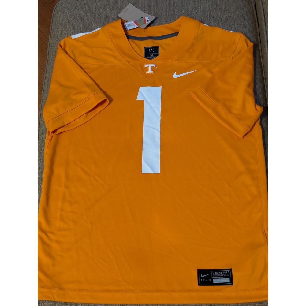 Nike Tennessee Volunteers Football Jersey Men Medium Orange White #1 New